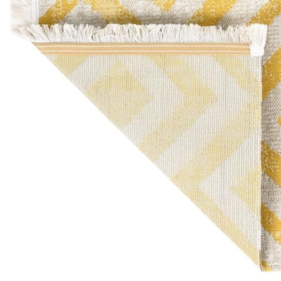 popolare TALCUS Prato e giardino, vita all´aperto, coperte da esterno, tappeto da esterno a trama piatta 115 x 170 cm giallo e beige sconto