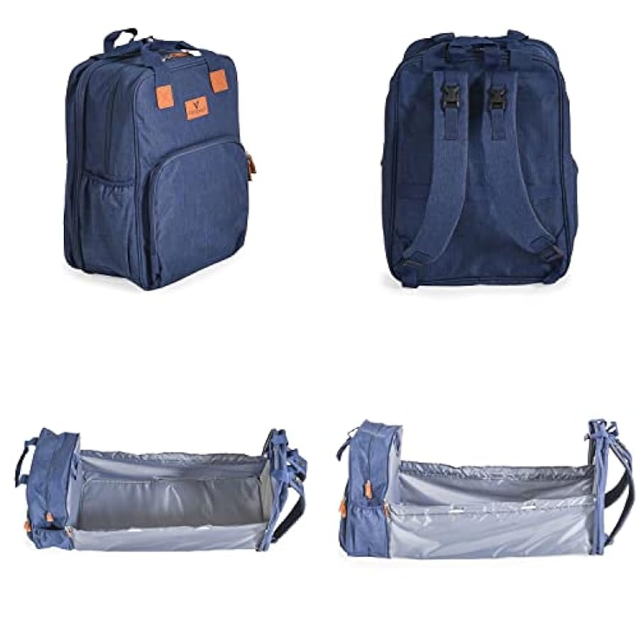 fabbrica diretta Cangaroo, borsa per passeggino Liana zaino 2 in 1 lettino con cerniera, colori:blu grande