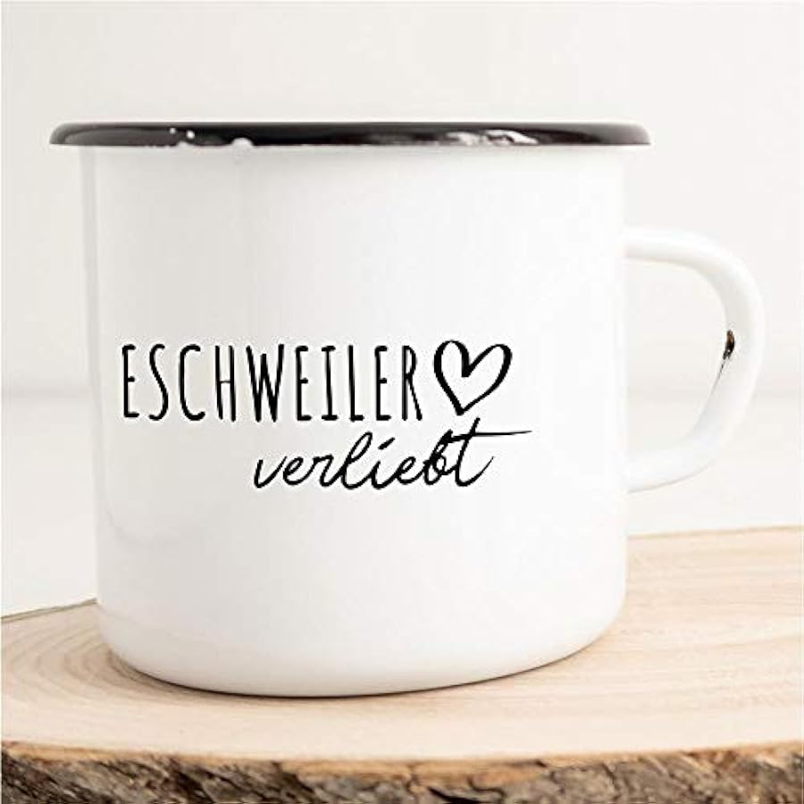 esclusivo Eschweiler Verliebt Stadt City Love Heimat Merch - Tazza da caffè smaltata, 300 ml, per esterni disponibili