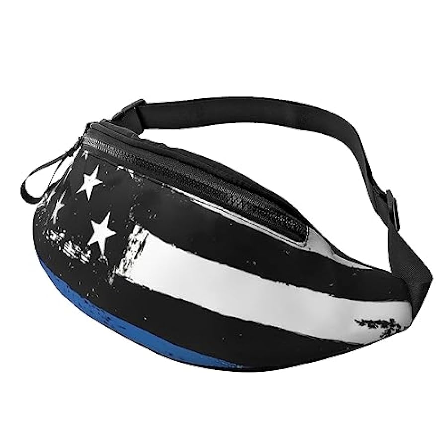 Costo-efficacia Blue Thin Line USA Flag Marsupio per uomo donna, borsa regolabile al petto, borsa sportiva da viaggio, Pallacanestro, Taglia unica nessuna tassa