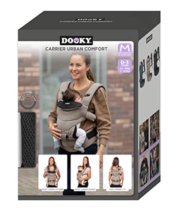 prezzo ragionevole Dooky - Marsupio ergonomico per neonati dalla nascita (0 – 3 anni e 3,5 – 15 kg) – Koala Baby Carrier, marsupio – Materiale traspirante: poliestere – Colore: nero alta Quaity