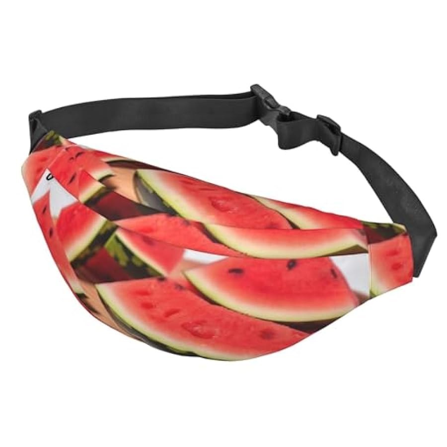 fabbrica diretta Slices of Watermelon1 - Marsupio impermeabile con 3 tasche con cerniera, per corsa e viaggio, Nero , Taglia unica offerte