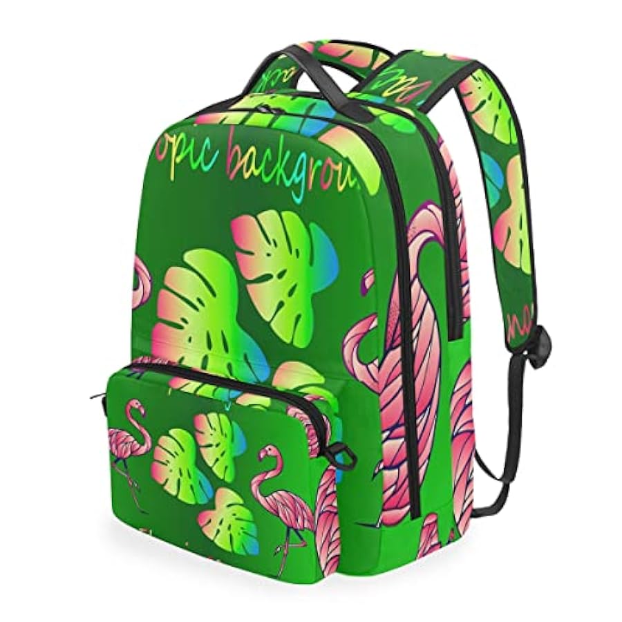 moda ZANHUGMI Flamingo Tropical Leaves Daypack Zaino da trekking con borsa a croce staccabile Nuovo stile