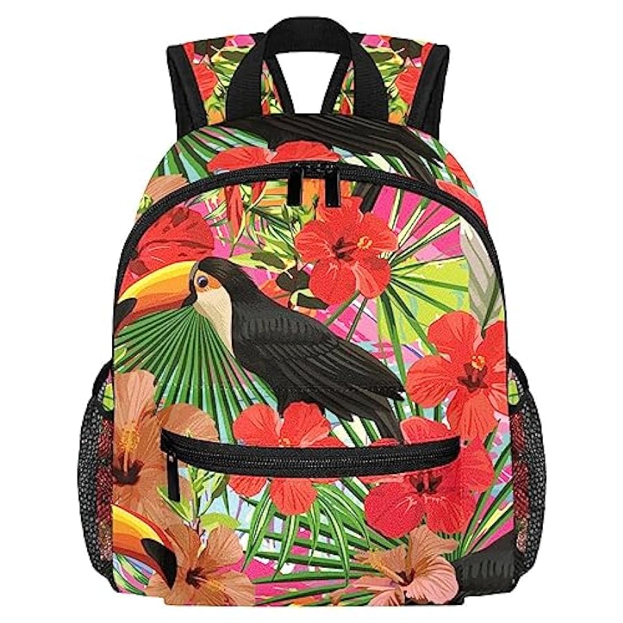 grande selezione DJROW Zaino per la scuola materna con uccellini tropicali e foglie di tucano, Multicolore, 10x4x12 in disponibili