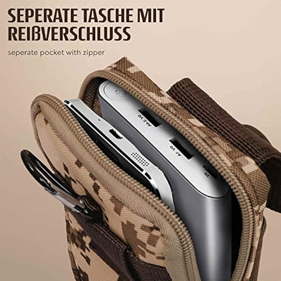 bello ONEFLOW Survival Case Compatibile con Nokia C2-01 - Custodia in nylon con moschettone, borsa tattica EDC con supporto per cintura, per esterni, colore: marrone mimetico disponibili